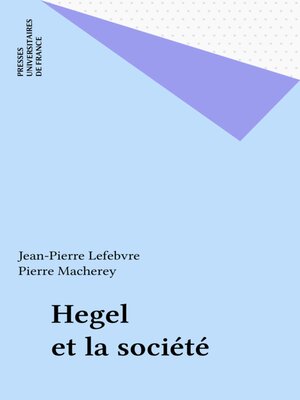 cover image of Hegel et la société